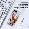 Anime R-Reborn Phone Case For iPhone 17 16 15 14 13 12 Pro Max Plus With Magnetic Crystal Clear Case Wireless Charge