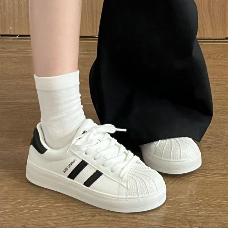 

thick-soled round head shell head small white shoes women s autumn new sports shoes casual versatile student women s shoes 40 белый