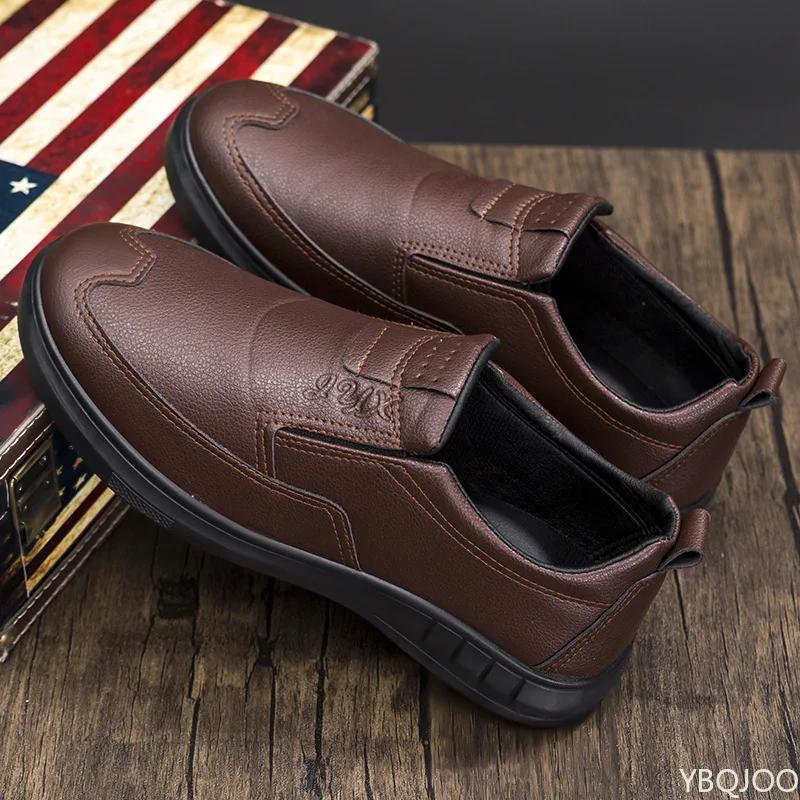 Fashion Summer Men's Loafers Middle Aged Elderly Business Flats Trendy Minimalist Leather Shoes Fashion Comfortable Male Shoes Homme