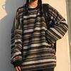 Women Sweater Stripe Vintage Style Slouchy Oversized Fall Sweater for Daily Wear