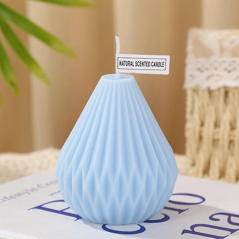 1pc-Geometric Pear Shaped Candle Silicone Mold Diy Handmade Soap Aromatherapy Gypsum Epoxy Resin Making Tools Home Holiday Gifts