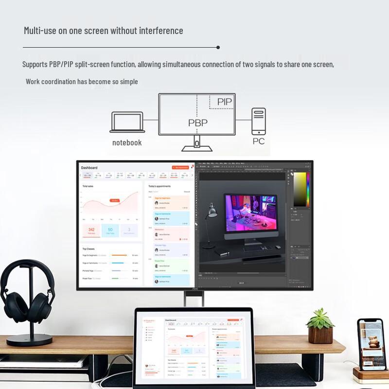 AOC U27U2 27-inch 4K UHD IPS USB-C Monitor CN Plug (adapter Included)