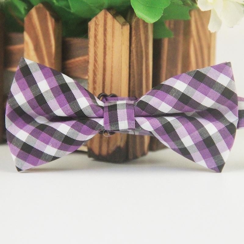 Children's Trendy British Style Multi-Color Cotton Plaid Bow Tie