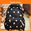 Simple Bow Butterfly And Cartoon Bear Pattern Student Backpack Teens For