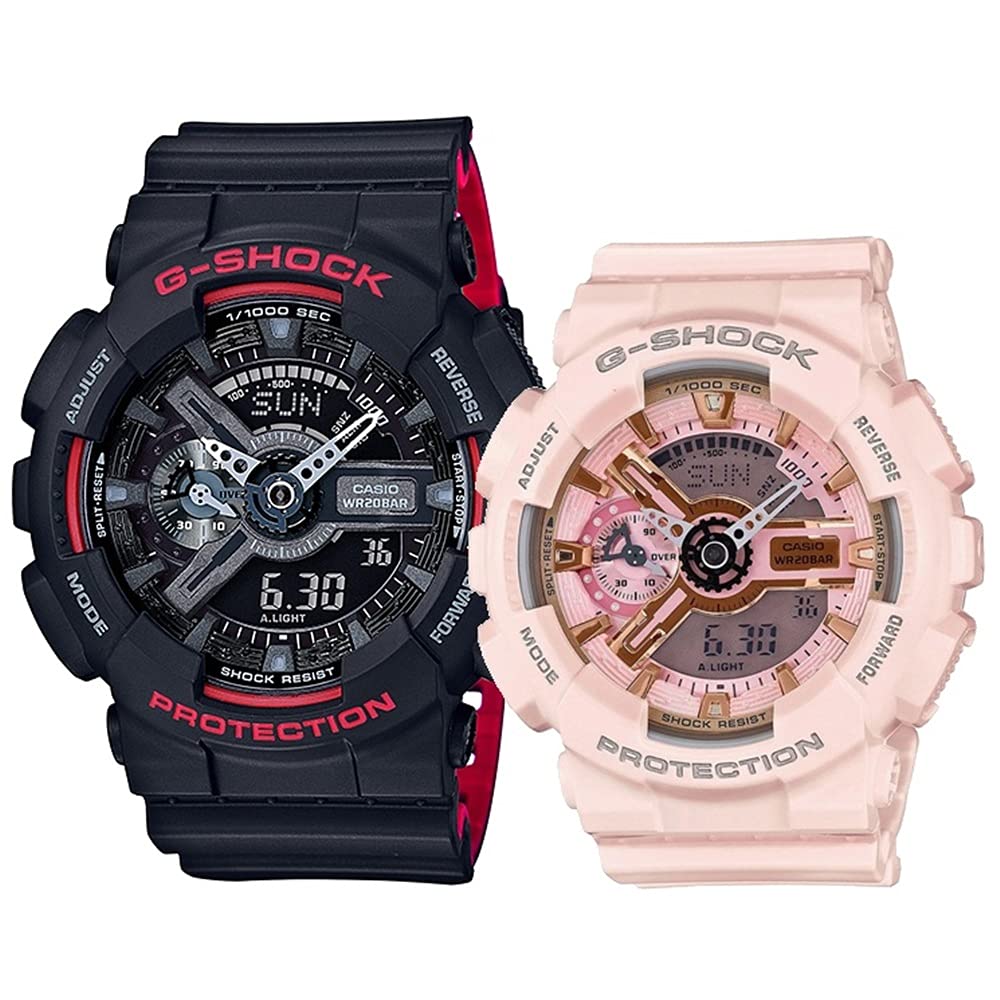 

[Casio] CASIO Waterproof Pair Watch G-SHOCK Men s Women s Unisex Pair Ana-Digi S Series Mid Size Black Pink GA-110HR-1AGMA-S110MP-4A1 Watch