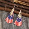 Retro Inspired Lightweight Earrings with Unique Multi Layer Print and Flag Sequins Portable for Festive Occasions