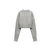 Zara Solid Color Round Neck Short Sleeve Knit Sweater Women tops Medium-Gray 5536125-809