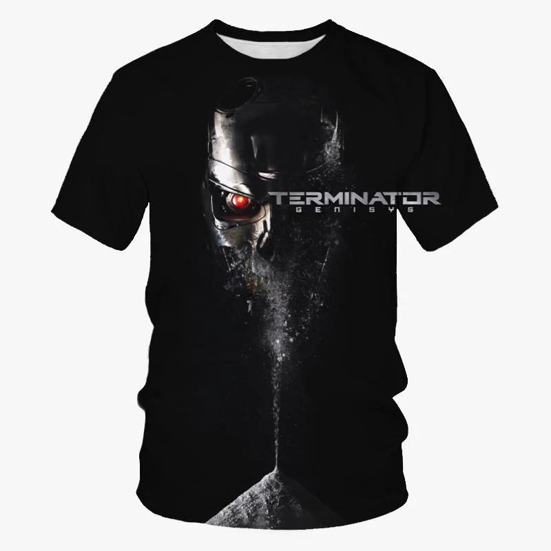 Classic Movie Terminator 3D Print Sports  Breathable Men T-shirt Outdoor Street Harajuku Y2k Casual Short-sleeve Summer