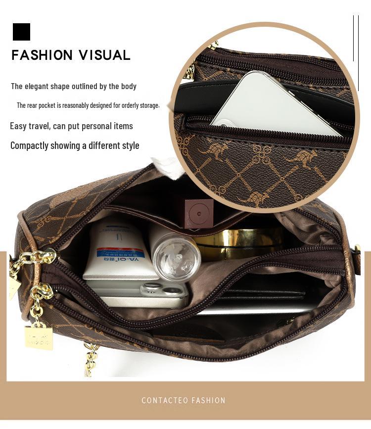 2026 New Fashion Large-Capacity Printed Crossbody Shoulder Bag for Middle-Aged Women