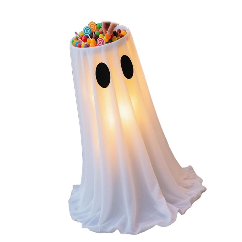 Halloween Decorations - Halloween Specter Candy Bowl Stand Decoration with LED Lights - Enchanting Specter Candy Holder for Front Door Porch Outdoor