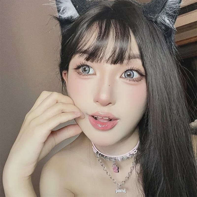 Black and White Cat Ear Plush Headband - Cute Lolita Hair Accessory