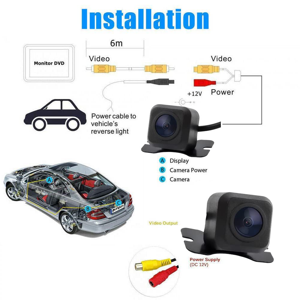 CVBS Car Reversing Camera Car Rear View Camera with HD Night Vision 170° Wide