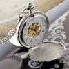 Vintage Double-Lid Polished White Metal Mechanical Pocket Watch - Glossy Student Gift & Commemorative