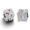 Fit Charms Original 3Mm Bracelets Necklace Womens Moveable Toy Cube Charm Copper Charms Beads Diy Fine Jewelry Gifts