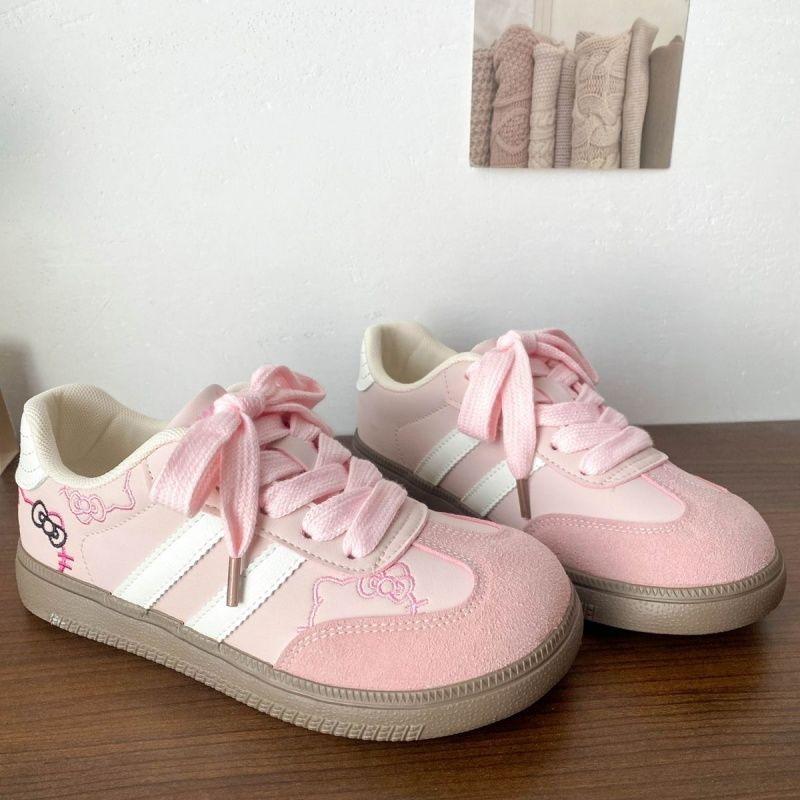 Fashion Pink Ladies' Sneakers Lightweight Lace-up Sneakers Comfortable Soft Sole Heightened Vulcanized Shoes Tenis De Mujer