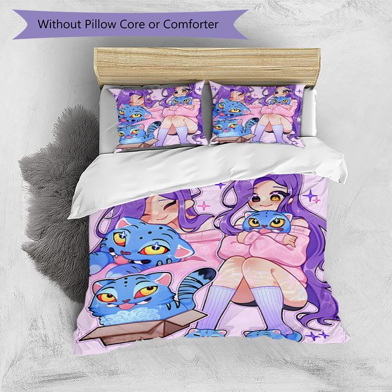 3pcs KPop Demon Hunters RUMI6 Design Cover Set - HD Printed Bedding with 1 Cover and 2 Pillowcases - Perfect for Home and Dorm Decor