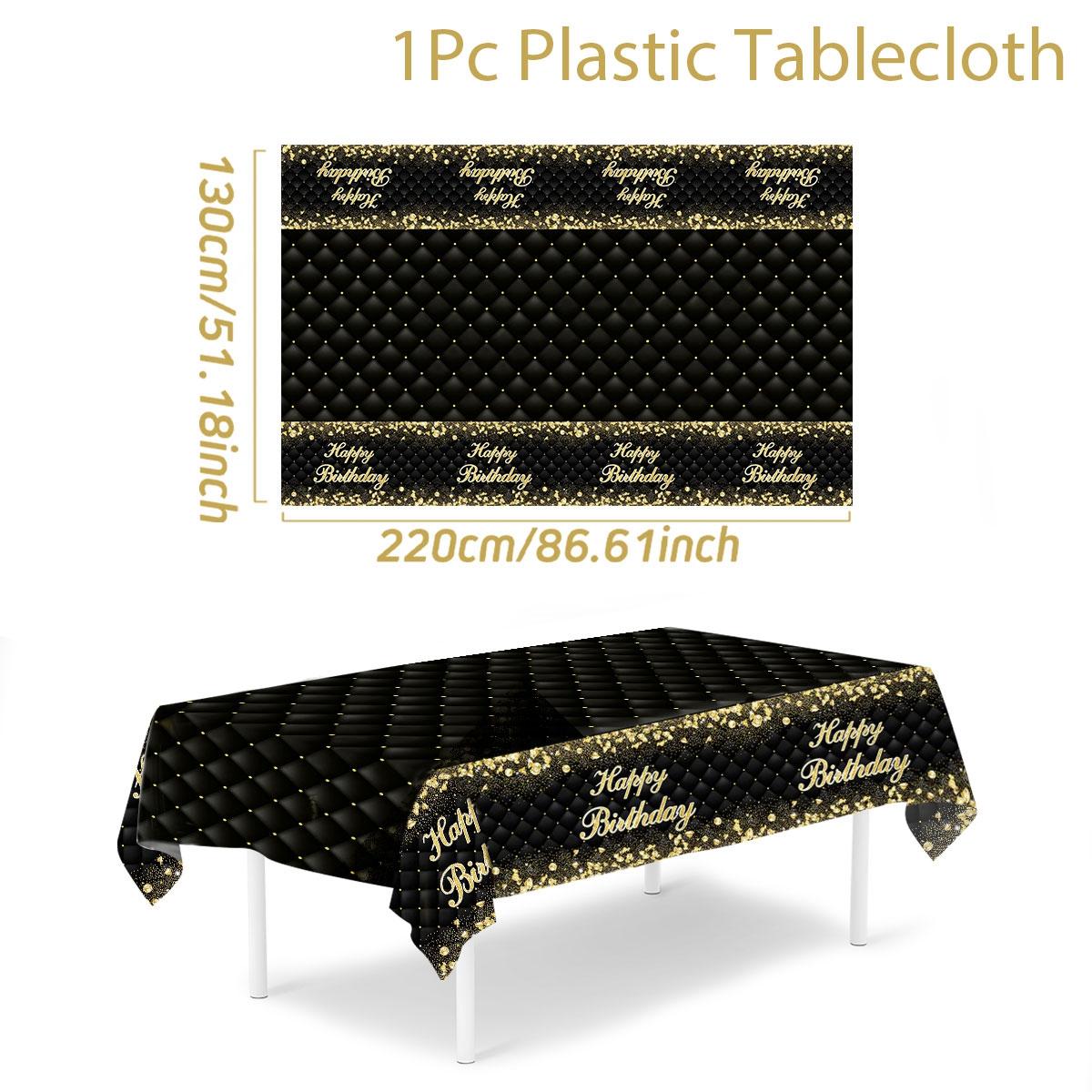 

Черный Золотой Бриллиант18th 30th 40th 50th День Рождения Украшение Скатерти Водонепроницаемый Прямоугольный Пластиковый Чехол Для Стола Праздничные Принадлежности