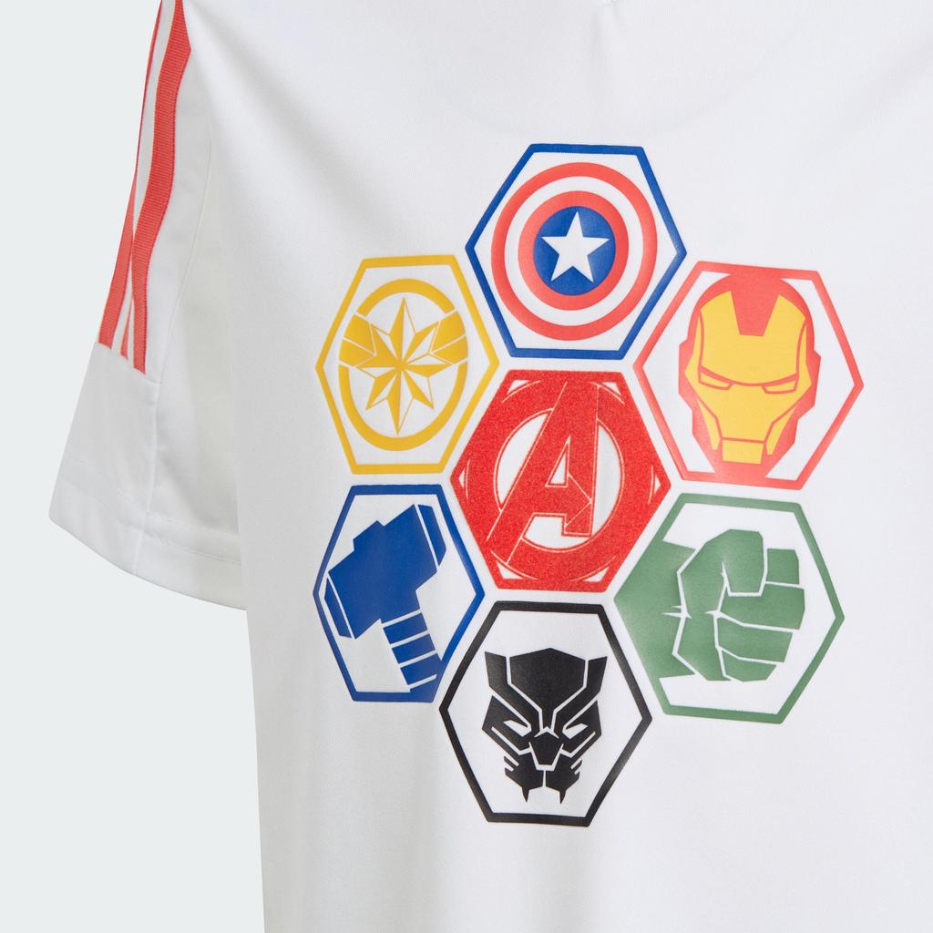 New Adidas X MANWEI LIANMINGKUAN MARVEL AVENGERS T-SHIRT T-Shirt Kids' White/Light Red IN7277