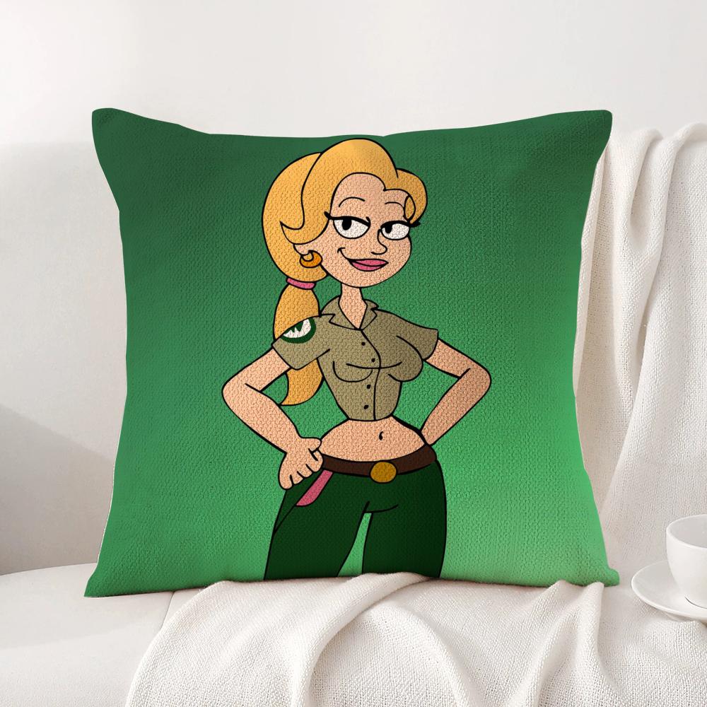 Cartoon B-Brickleberrys Cushion Cover Summer Coolness Linen Fabric Double-Sided Printing Pillow Case Sofa Home Decor Gift