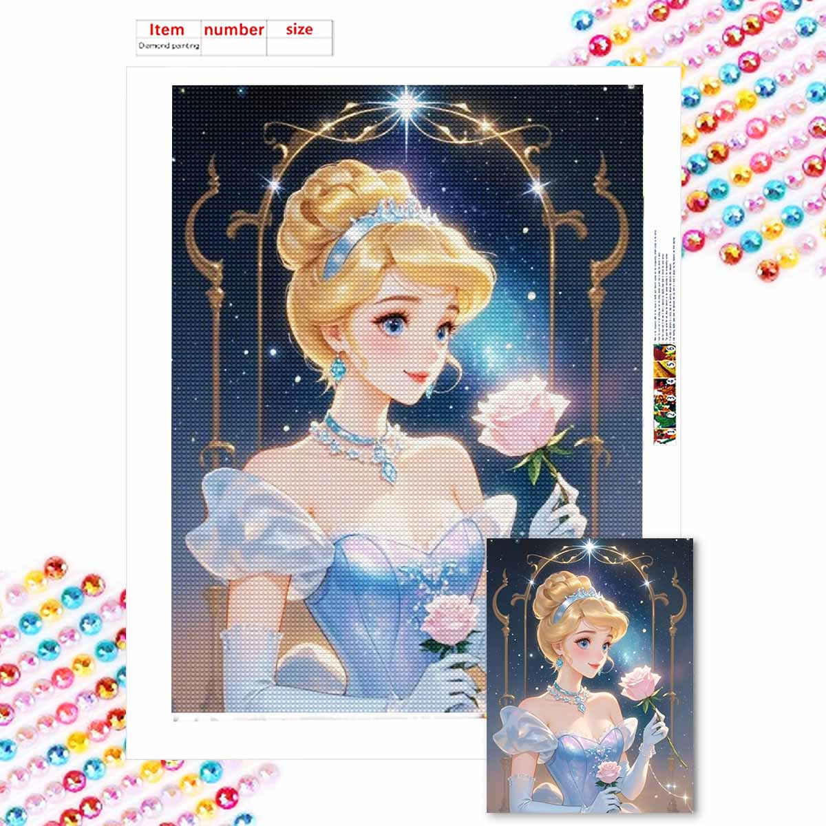 

Алмазная живопись своими руками Прекрасная Золушка Набор для вышивания крестом Мозаичное искусство Алмазная живопись Полная выкладка Алмазное украшение для дома Round 20x30cm