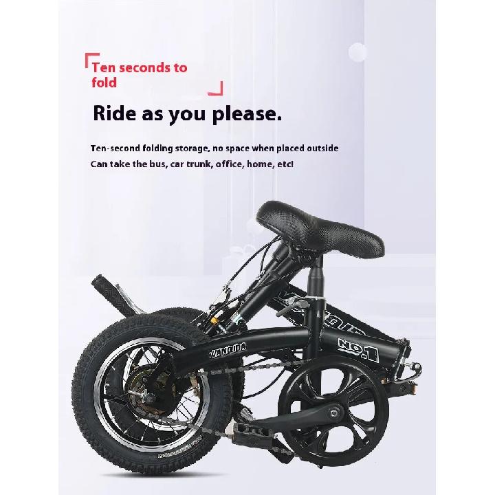 12 Small Bike cycling City Mini Folding Bicycle For Male And Female Students Portable Ultra Light Transmission Disc Brakes