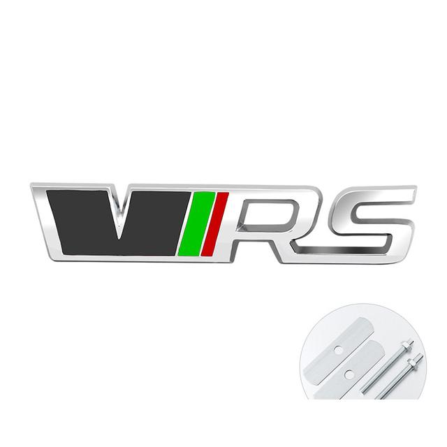AAAIY1 3d Metal Logo VRS Emblem Letters Car Front Grill Badge For Skoda Fabia 1 MK1 Kodiaq Ocavia 2 3 MK3 MK2 VRS Sticker Accessories