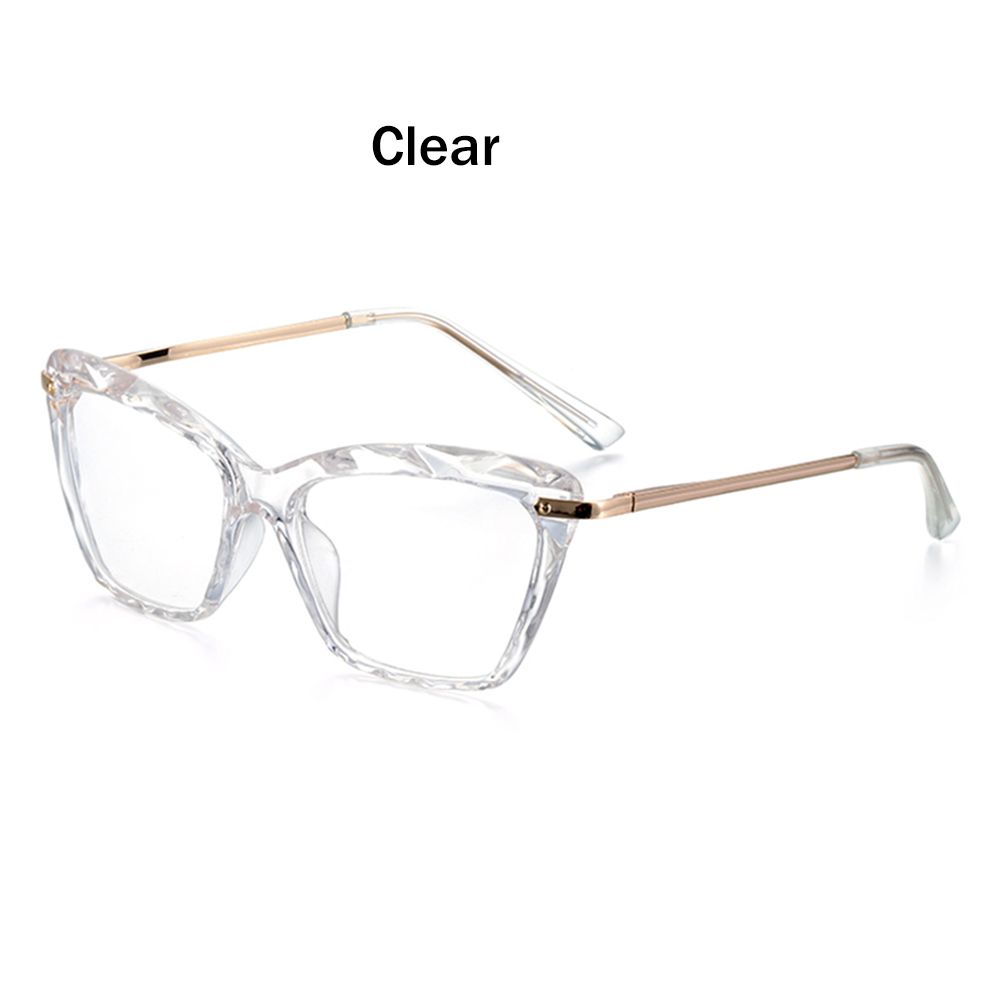 Be Equipped with Myopia Glasses Women's Eyeglass Frame Faceted Crystal Eyeglasses Cat Eye Glasses Frame Square Glasses Frame