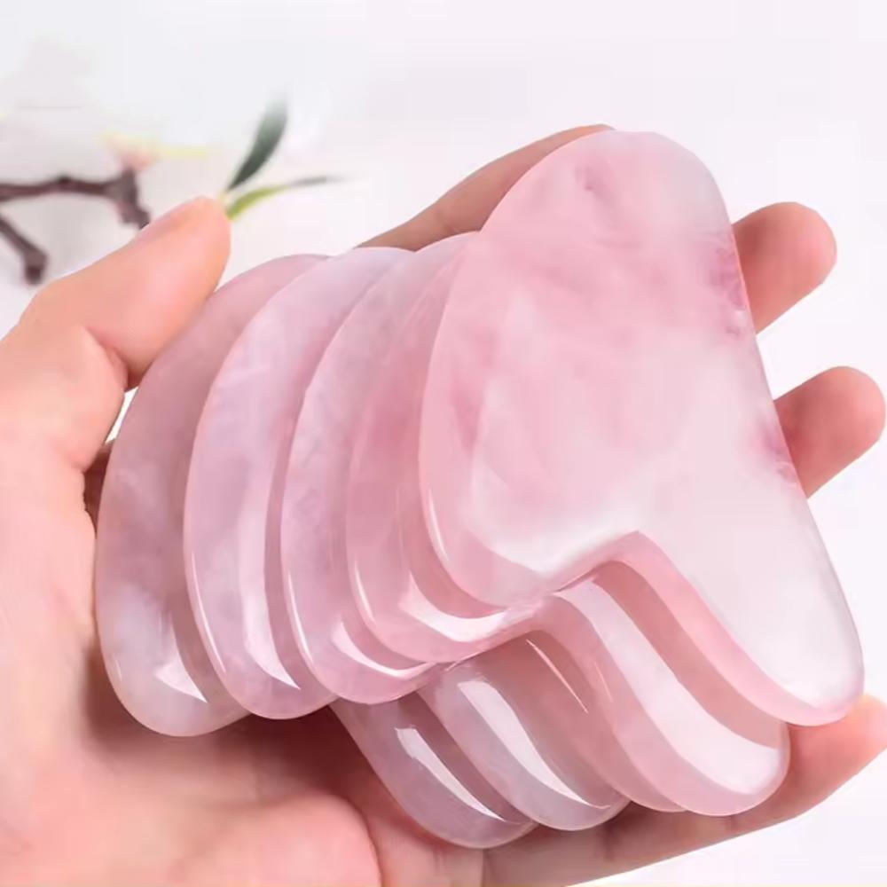 Resin Beeswax Gua Sha Board Rose Pink Gua Sha Massage Board for Face Firm Skin Care Gua Sha SPA Physical Therapy Beauty Product