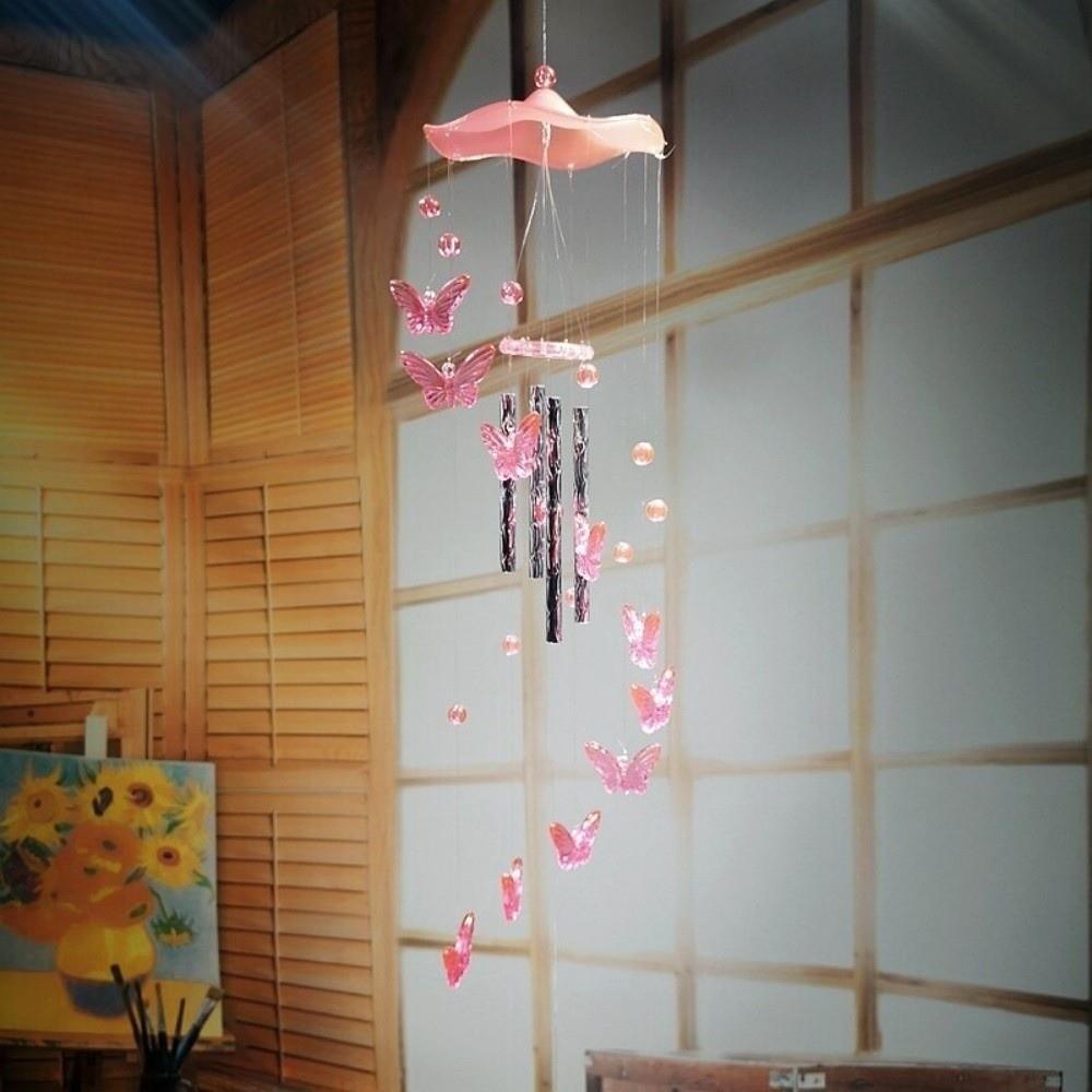 Metal Tubes Butterfly Wind Chime Star Garden Wind Chimes Window Ornaments Christmas