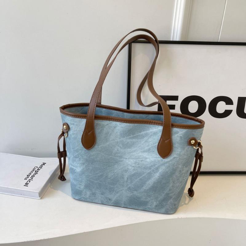 New Contrasting Color High-end Women's Bag Versatile Portable Shoulder Bag, Women's Commuting Large-capacity Tote Bag