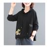 Pure Cotton Long-sleeved Hooded Sweatshirt for Women 2025 New Autumn Korean Cartoon Embroidered Casual Jacket Trendy