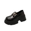 British Style Thick Heel Platform Mary Jane Shoes Velcro Small Leather Shoes JK Uniform Single Shoes 2025 Autumn New Women's Shoes