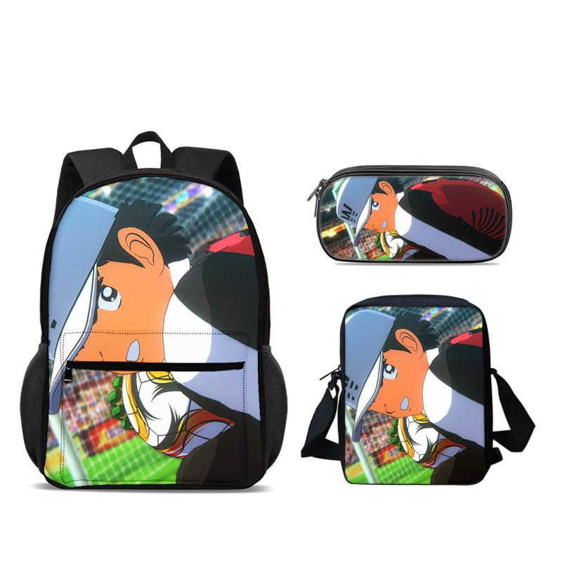 Captain Tsubasa Backpack Pen Bag Shoulder Bag 3pcs Set Versatile  Large Capacity Boy and Girl School Birthday Best Gift