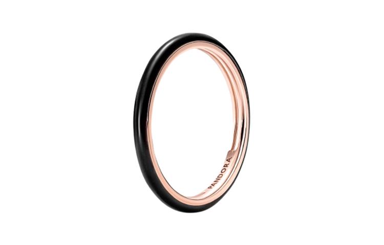Pandora Rose Gold Plated Rings Unisex Black 189655C01