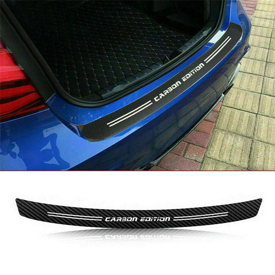 4D Carbon Fiber Rear Trunk Bumper Guard Accessories Decal Sticker Moulding Trim