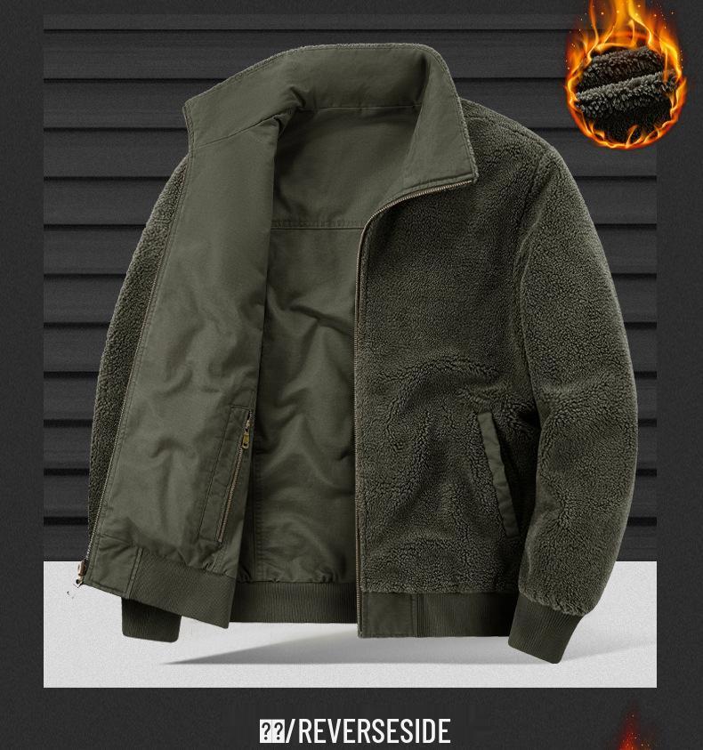 Herren Doppelseitige Air Force Pilotenjacke - Warm mit Samtfutter, Dicke Reine Baumwolle, Herbst/Winter Oberbekleidung