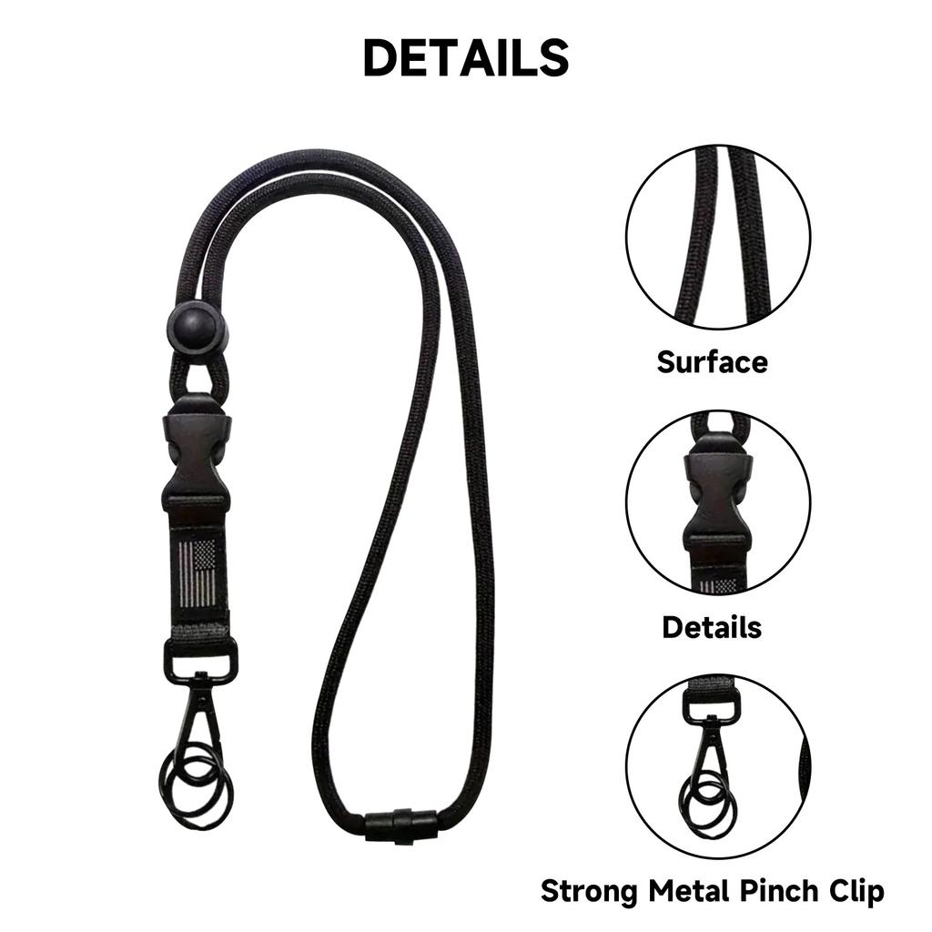 New Heavy Duty Removable Badge Reel Holder Keychain Hanging Neck Strap Lanyard Tactical Id Name Card Holder For Outdoor Hiking