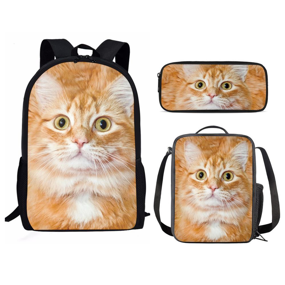 Classico Novità Fresco Animale Tigre Fiore Stampa 3D 3pz/Set alunno Zaini Scolastici Zaino Daypack per Laptop Zaino Borsa Pranzo Astuccio