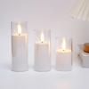LED Electronic Candles Light Remote Control Timer Flicker Flameless Lamp Clear Acrylic Battery Powered Wedding Party Christmas