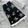 Punk Women Leg Warmers Japanese Aesthetic Star Pattern Flared Knitted Foot Cover Ruffle Trim Long Stockings Streetwear