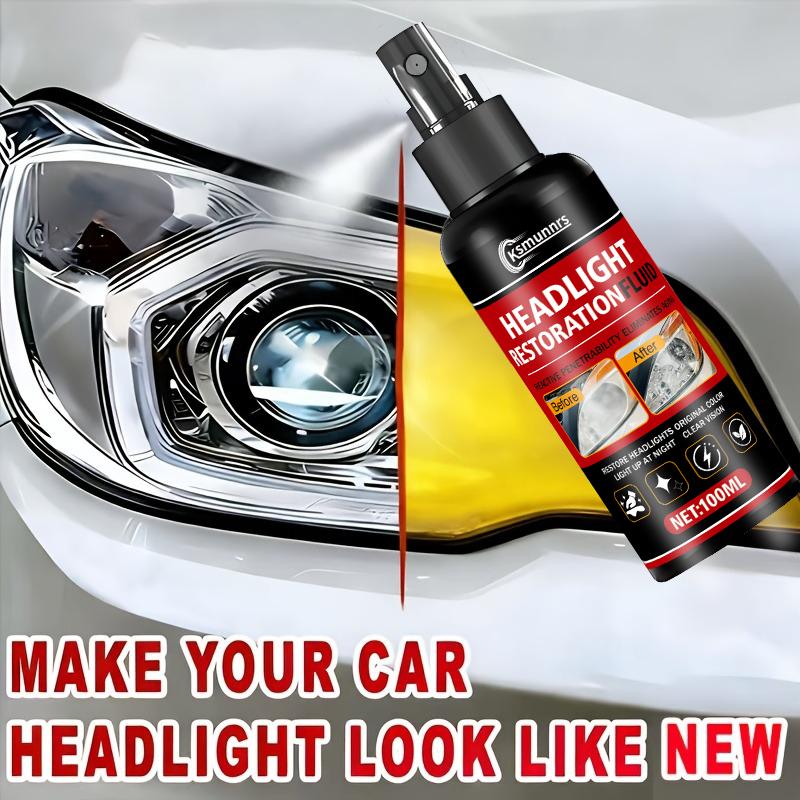 100Ml Portable Car Headlight Restoration Spray, a Spray-On Solution for Scratches And Oxidation on Light Covers, Effectively Cle