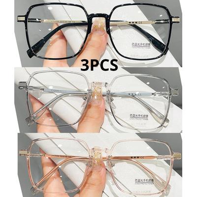 3PCS Fashion Ladies Myopia Glasses Computer Eyewear Luxury Men Women Unisex Anti-blue Light Eyeglasses