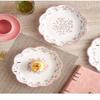 Floral Pattern Deep Ceramic Dinner Plate