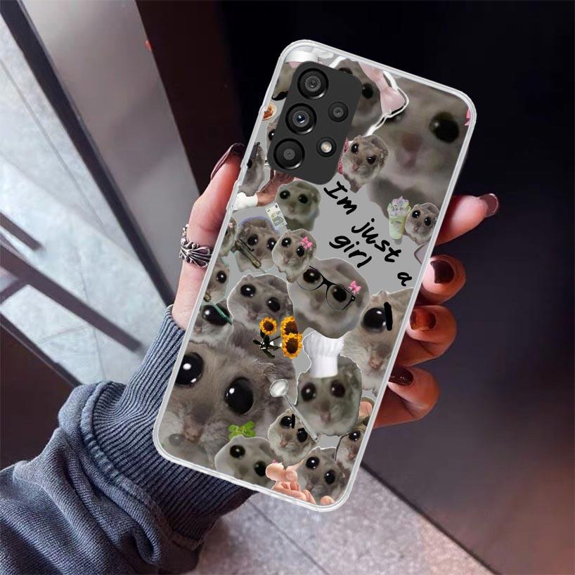 Lustiges trauriges Hamster-Meme Handyhülle Für Samsung Galaxy A12 A52S A42 A32 A22 A51 A50 Note 20 Ultra 10 S10 Plus A71 A70 A31 A30 A10S
