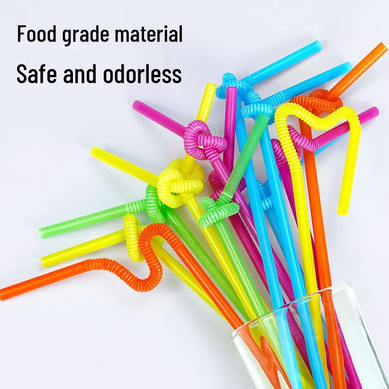Colorful Disposable Bent Drinking Straws