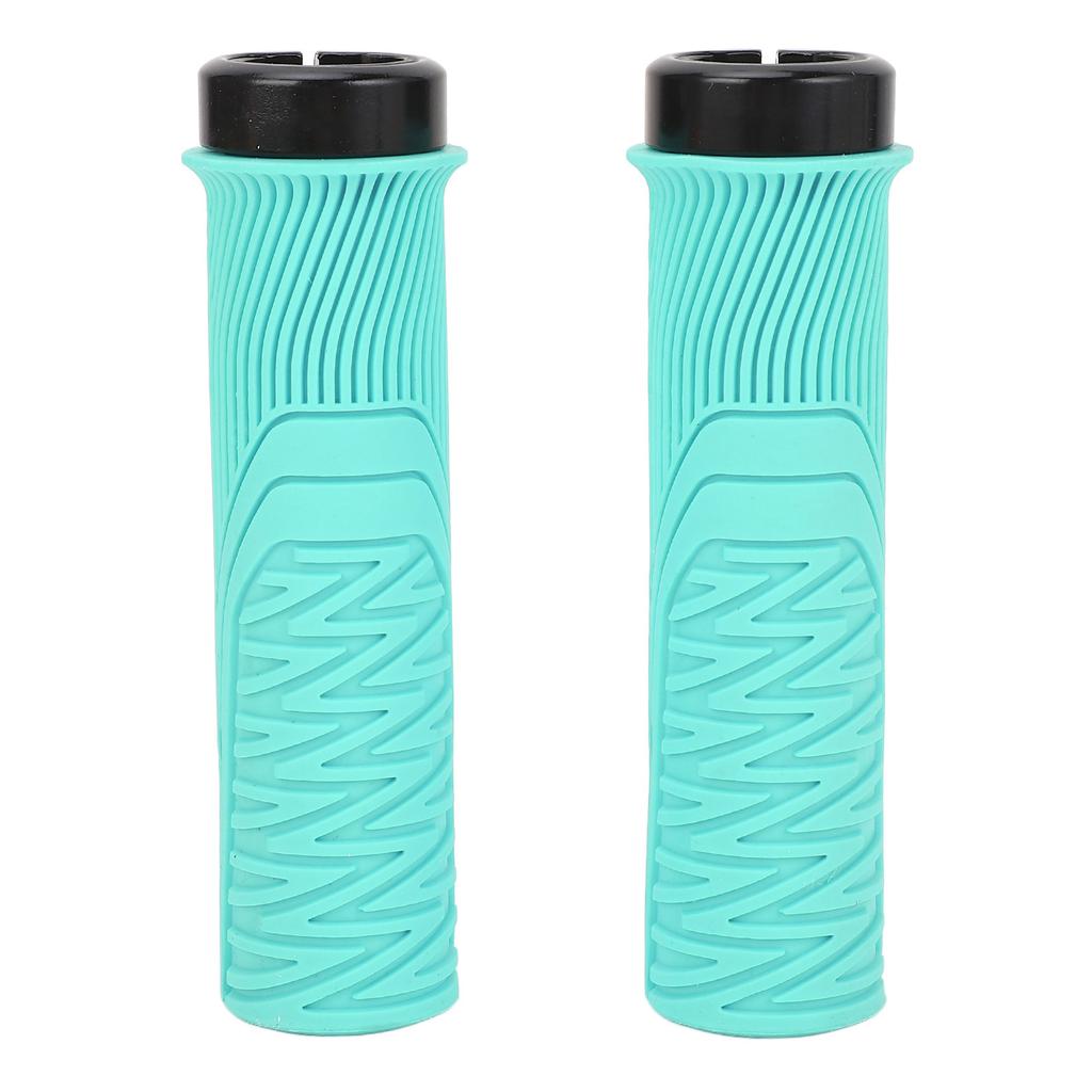 Bike Handlebar Grips Hard Wearing Single Lock On Antislip Increase Riding Safety Soft Resin for Various Bikes Blue