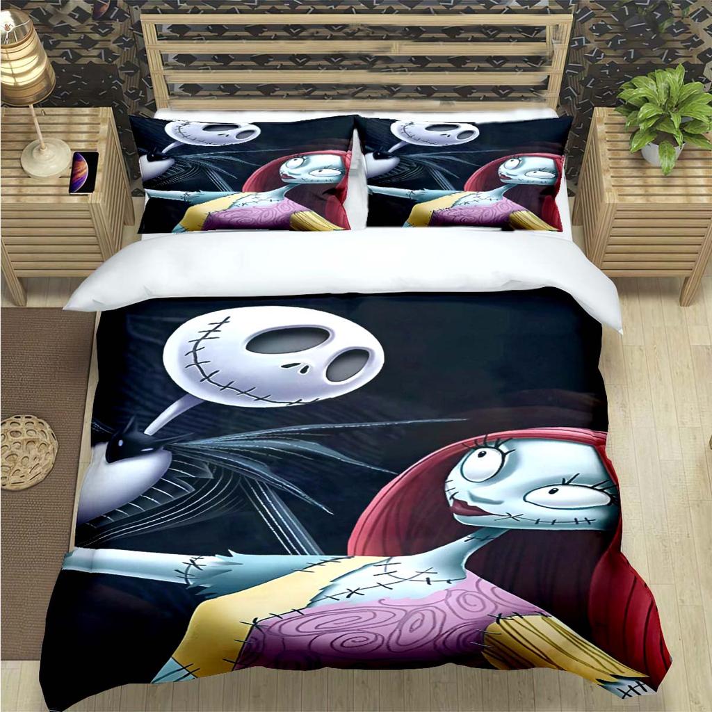 Horror Film The Nightmare Before Christmas Print Bedding Sets Bed Supplies Set Duvet Cover Bed Comforter Set Bedding Set Gift