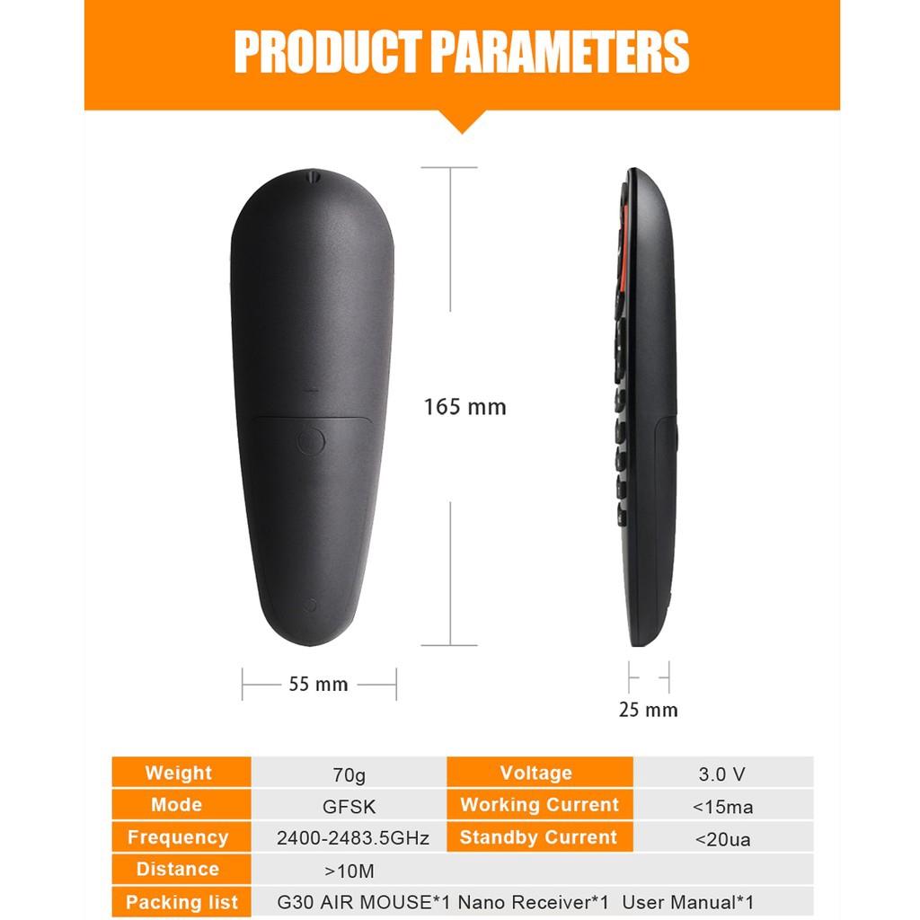 G3033IR 2.4GHz Air Mouse Gyroscope Remote Control Voice Gyroscope Microphone IR for Android tv box