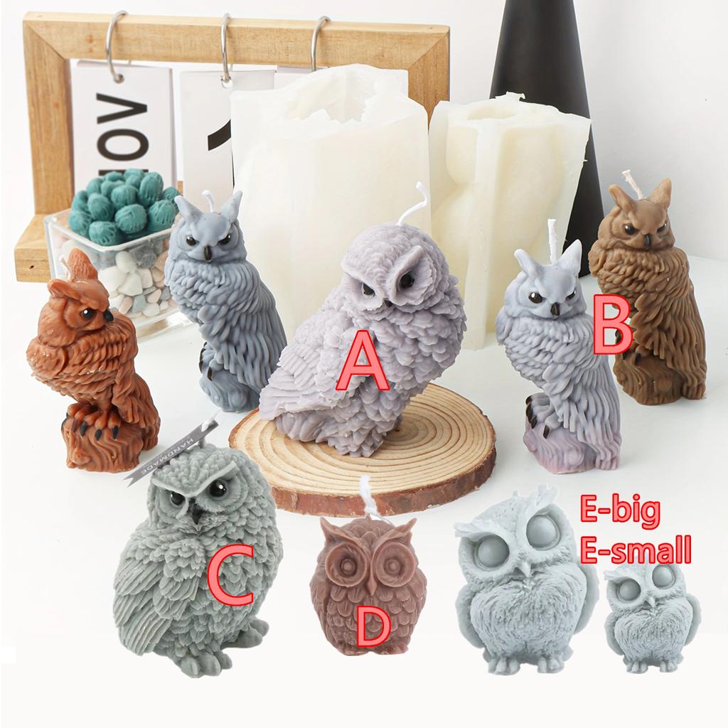 3D Owl Shape Candle Silicone Molds Making Resin Aromatherapy Candles Handmade Wax Soap Home Decor Craft