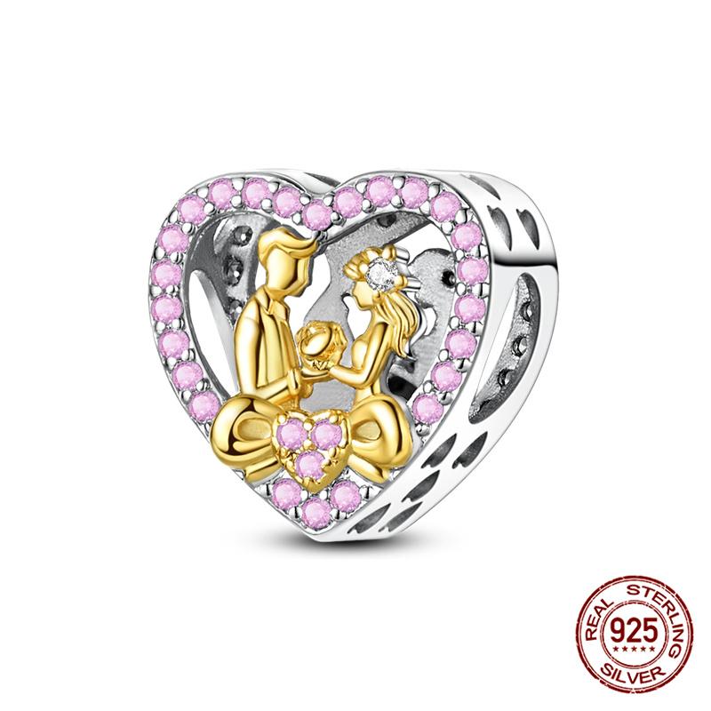 Original 100% 925 Silver Fire Dragon Beads Our Lady Of Cross Charms Fit 925 Bracelet DIY Jewelry Making Women's Gift